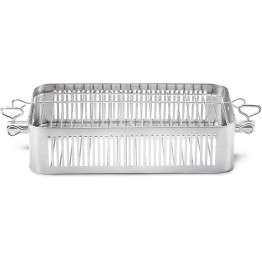 Edelstahl-Grillkorb für Drehspieß, verstellbar